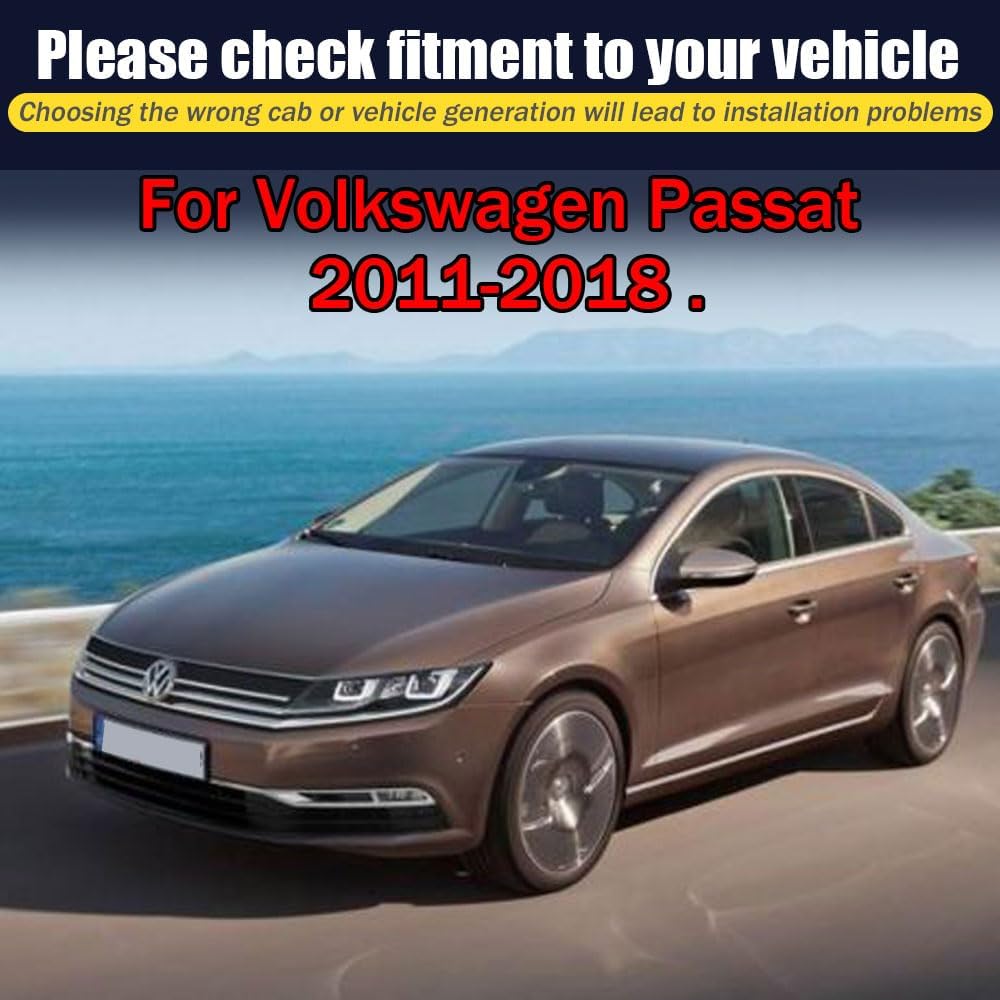 Rain Guards for Volkswagen Passat 2011-2018, Tape-on Side Window Deflectors for Volkswagen Passat, Window Visors for Volkswagen Cars, for Volkswagen Car Accessories 4 Rain Guards & 2 Car Coasters