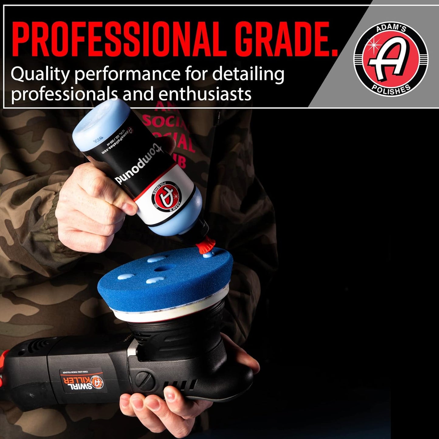 Adam's Polishes Swirl Killer 15mm Polisher Kit 7 Item Buffer Polisher Dual Action Machine | Use W/Car Polish, Polishing Compound, or Car Scratch Remover | Detailing Car Wash Clay Bar Ceramic Coating