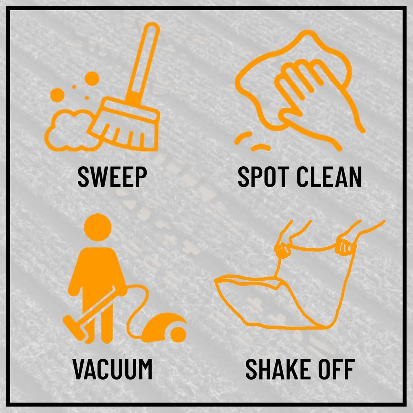 Ottomanson 2' x 26' Hallway Runner with Scraper Pile Extra Durable Non-Slip Rug Mat for Indoor & Outdoor Use - Ideal for Kitchen, Entryway, Patio & Garage - High-Traffic Carpet, Black