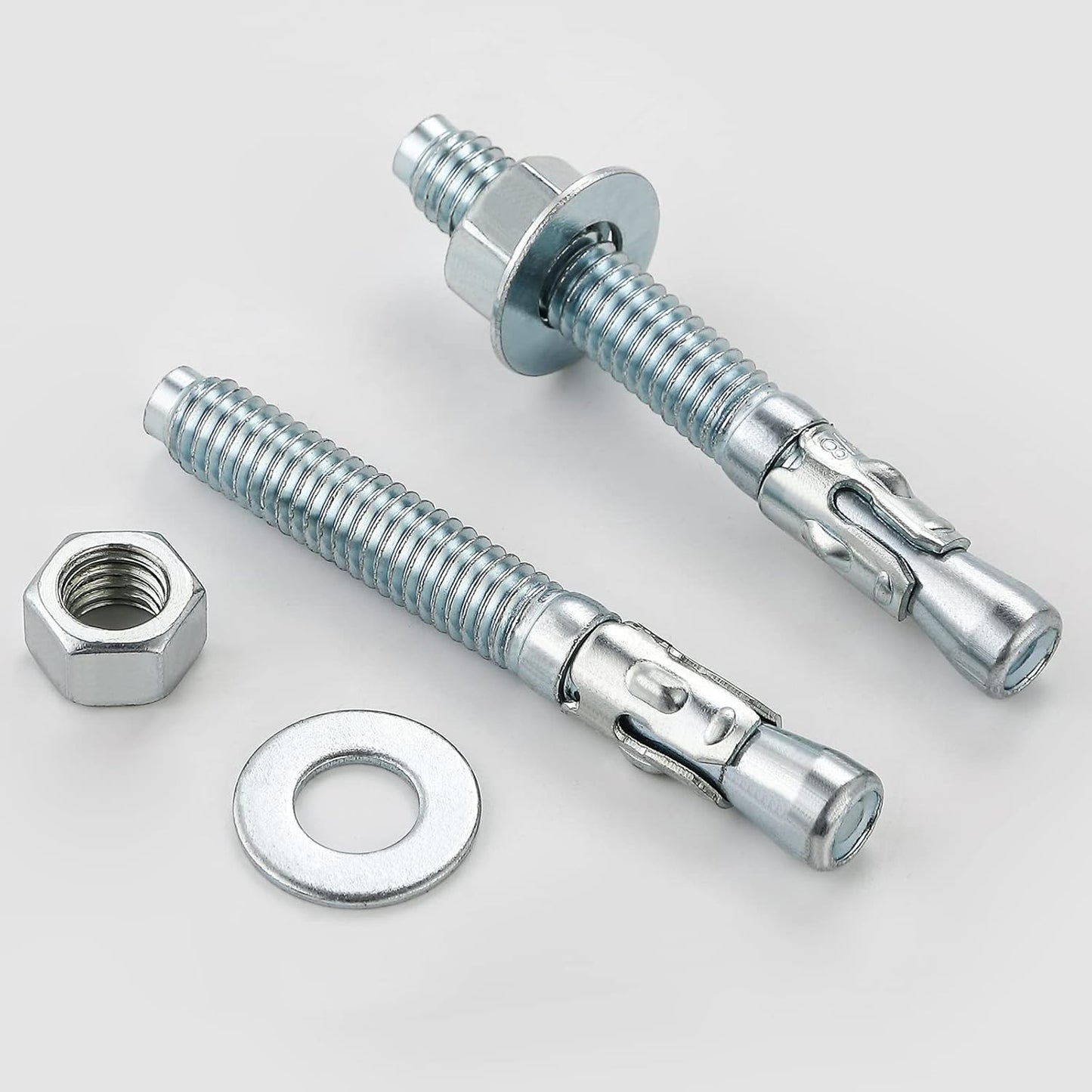 5/16x2" 30Pcs Inch Standard Fasteners for Heavy-Duty Zinc Wedge Anchors for Cement and Concrete