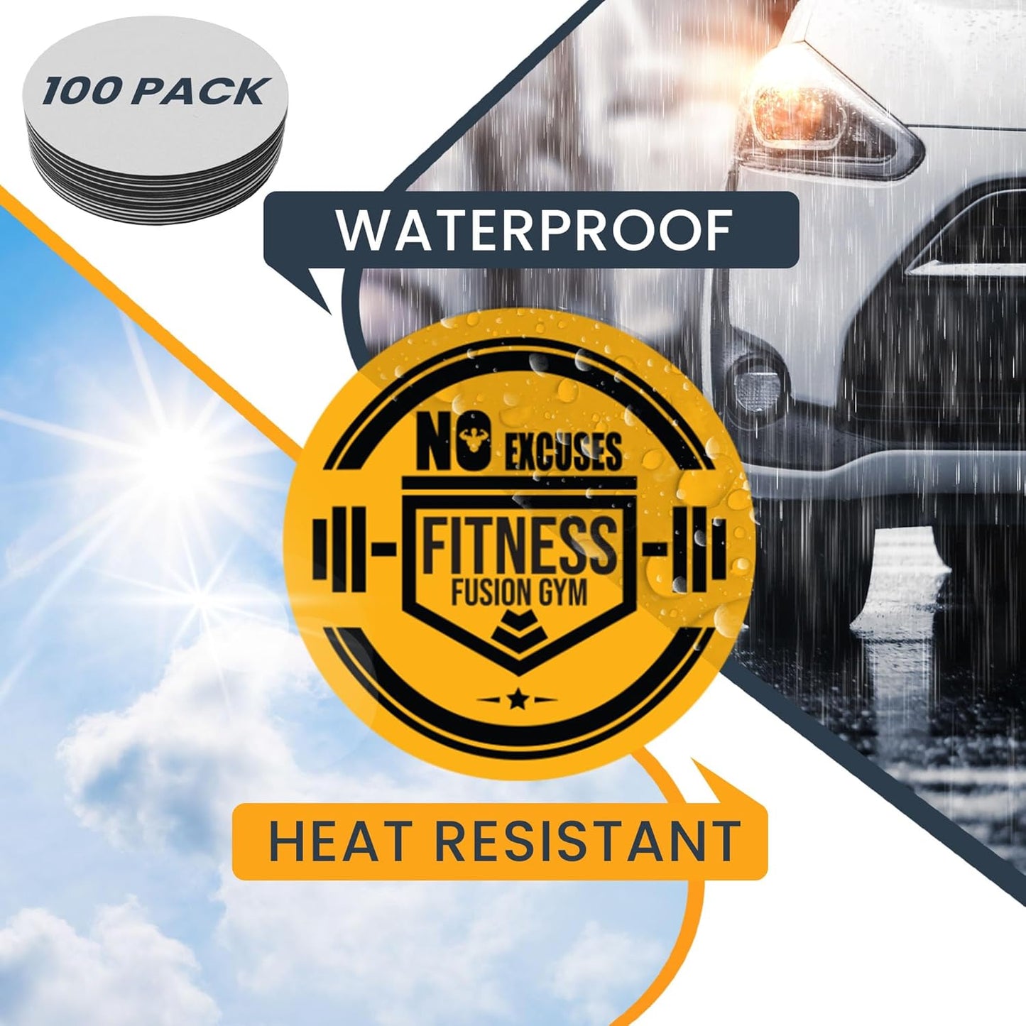 Magnet Me Up Customizable 30 Mil Round Magnet- 6β, 100 PK Weatherproof Car Magnet for Businesses, Sports Teams, Fundraiser, Personal Expression- Custom Text & Logo- Strong Magnetic Vinyl for Vehicles