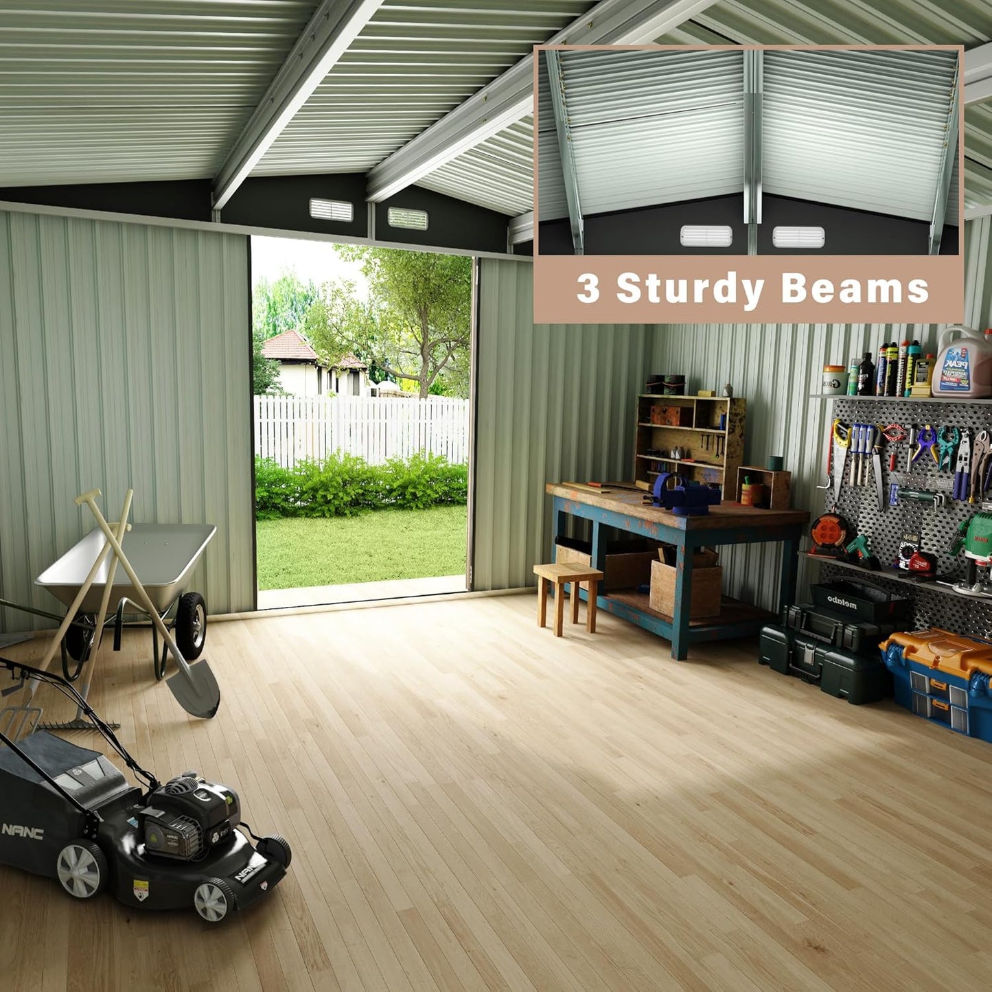 6x8 FT Metal Storage Sheds Outdoor, Metal Tool Shed with Lockable Door, Metal Yard Sheds Metal Garden Shed Kit, Metal Utility Sheds Buildings with Air Vent for Backyard Garden Patio Lawn