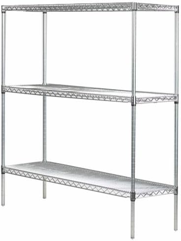 Omega 12" Deep x 36" Wide x 86" High 3 Tier Chrome Starter Shelving Unit
