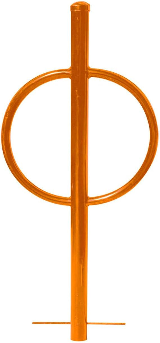 Sandbaggy Post and Ring Rack - In Ground - Commercial Outdoor Bike Parking & Storage Racks (Orange, 10)