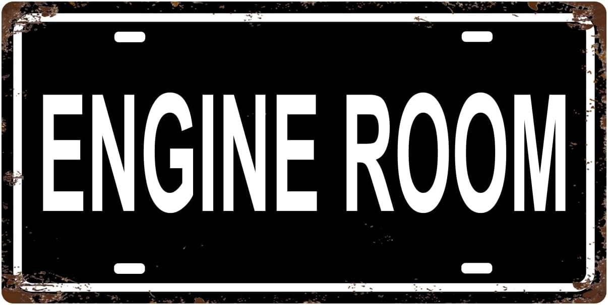 ENGINE ROOM SPACE Metal Tin Sign License Plate Bar Cafe Garage Cave Home Room Wall Bathroom Farmhouse Garden Porch Patio Decor, 12 x 6 Inch