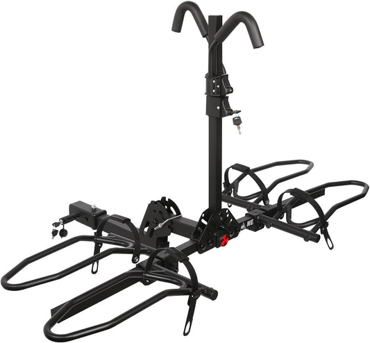 Bike Rack Hitch with Lock, 2 Bike Rack for Car SUV RV Camper Truck Trailer, Hitch Bike Rack for Fat Tire, Mountain Bikes, EBikes and EMTB, 180 lbs Capacity Bike Carrier for 2" Receiver