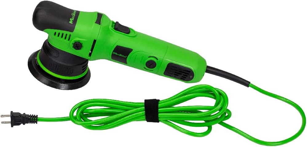 Maxshine Dual Action Polisher M8S V2 G | 8mm Throw, 5" Plate, Green, 1000W, 6500RPM, Corded Electric | 6 Variable Speeds, Ergonomic Design | Car Detailing, Scratch Removal
