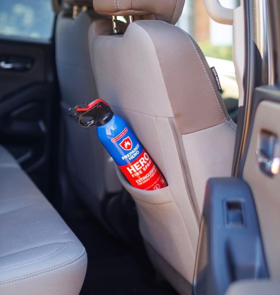 Prepared Hero Fire Spray - Mini Fire Extinguishers for House, Car, Garage - Kitchen Small Fire Extinguisher for Home, Made in USA, 100% Organic - Compact, Portable & Easy to Use, Non-Toxic - 8 Pack