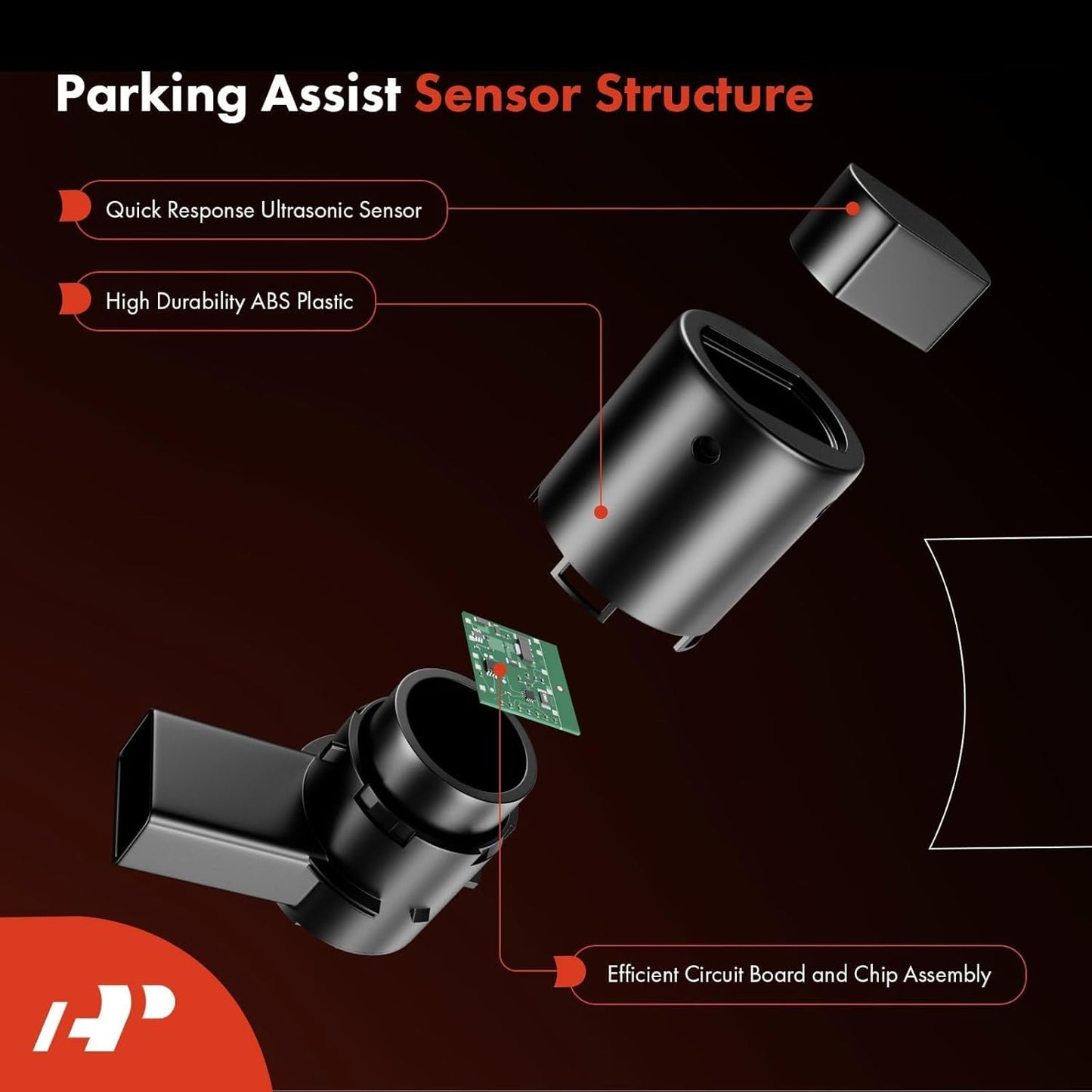A-Premium 4-PC Reverse Backup Parking Assist Sensor Compatible with Select Ram, Jeep & Dodge Models - 1500/2500/3500 2019-2023, Wrangler 2018-2023, Gladiator 2020-2023, Durango 2023