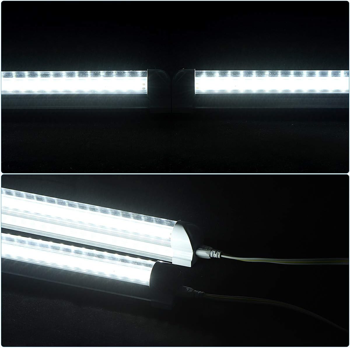 12 Pack,Led Shop Lights, 8FT Led Shop Light,100W 6000K 15000LM Clear White, Led Shop Light 8FT 110V Linkable Integrated V-Shape for Shop Garage,Warehouse,