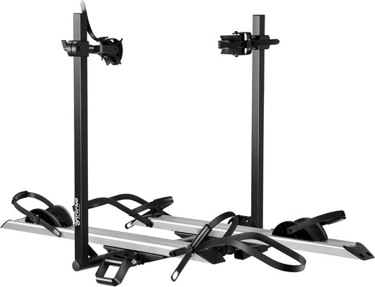 Aluminum Hitch Mounted Bike Carrier 200 LBS Capacity for Standard Bikes and Ebikes, Fit Cars SUV Truck Trailer and RV