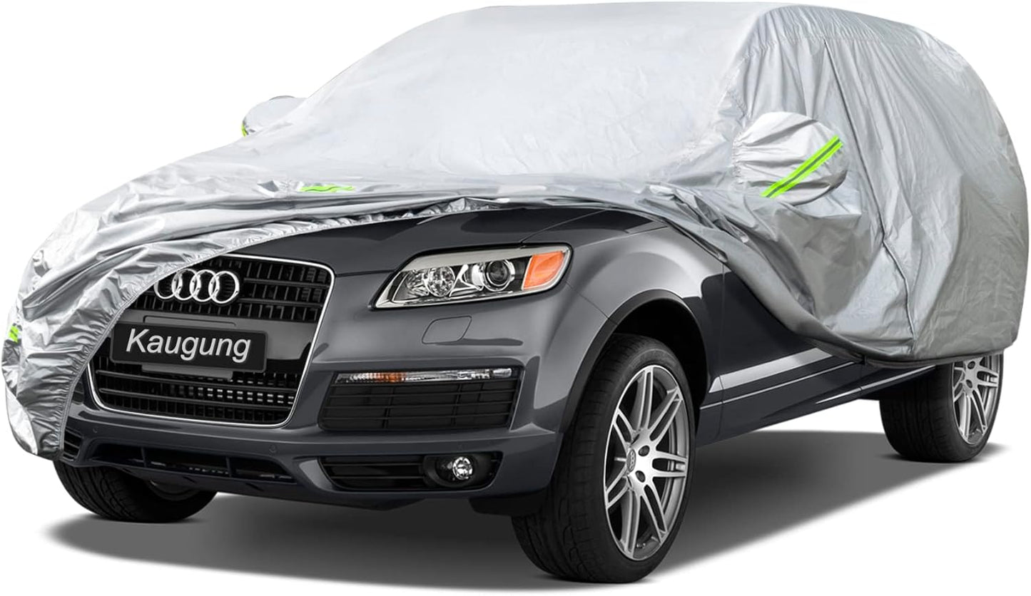 KouKou Oxford SUV Car Cover Custom Fit Audi q7 2005-2025, Waterproof All Weather with Zipper Door, Sun Rain Dust Snow Protection. (Ships from US Warehouse, Arrive Within 3-7 Days)