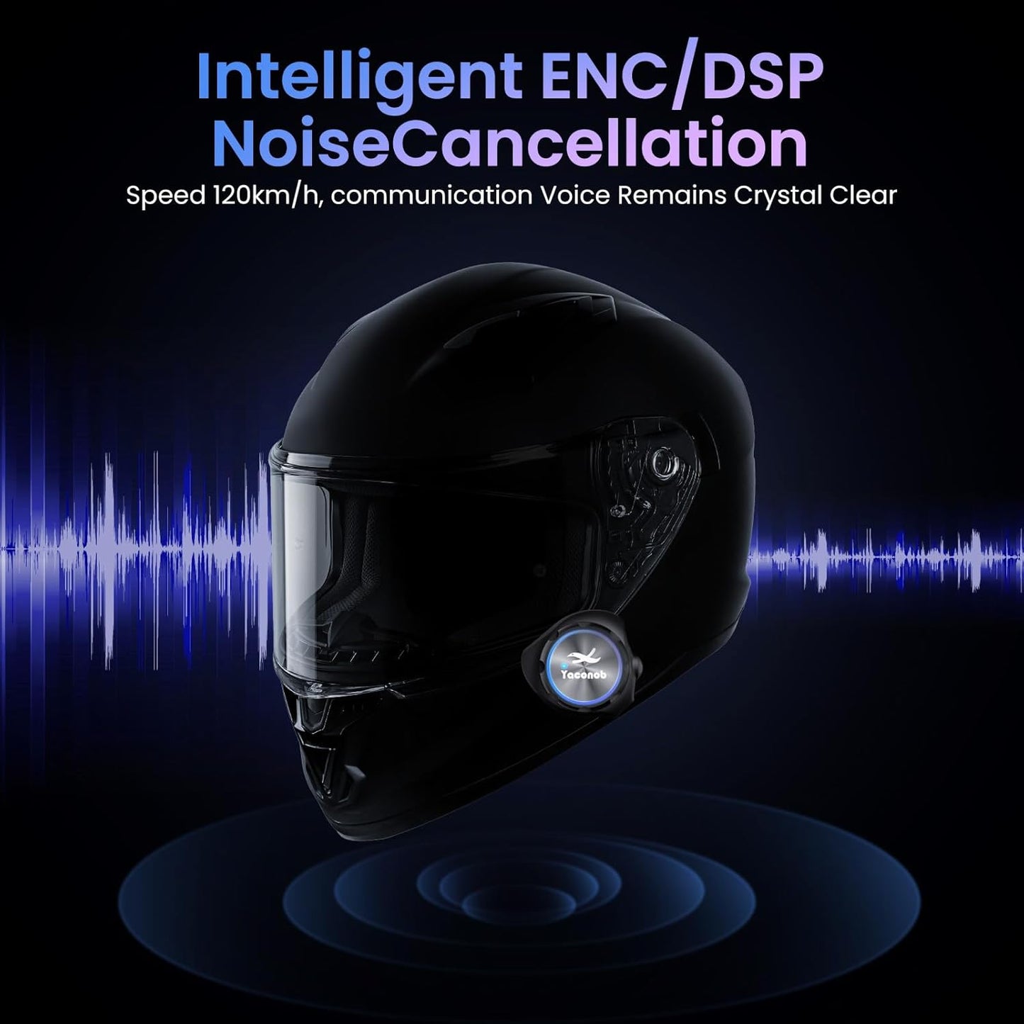 Y3 Helmet Bluetooth Intercom Headset (More Suitable for Couples), Auto Answer Phone, Music, Intercom, Active Noise Cancellation, Waterproof (2 Pack)