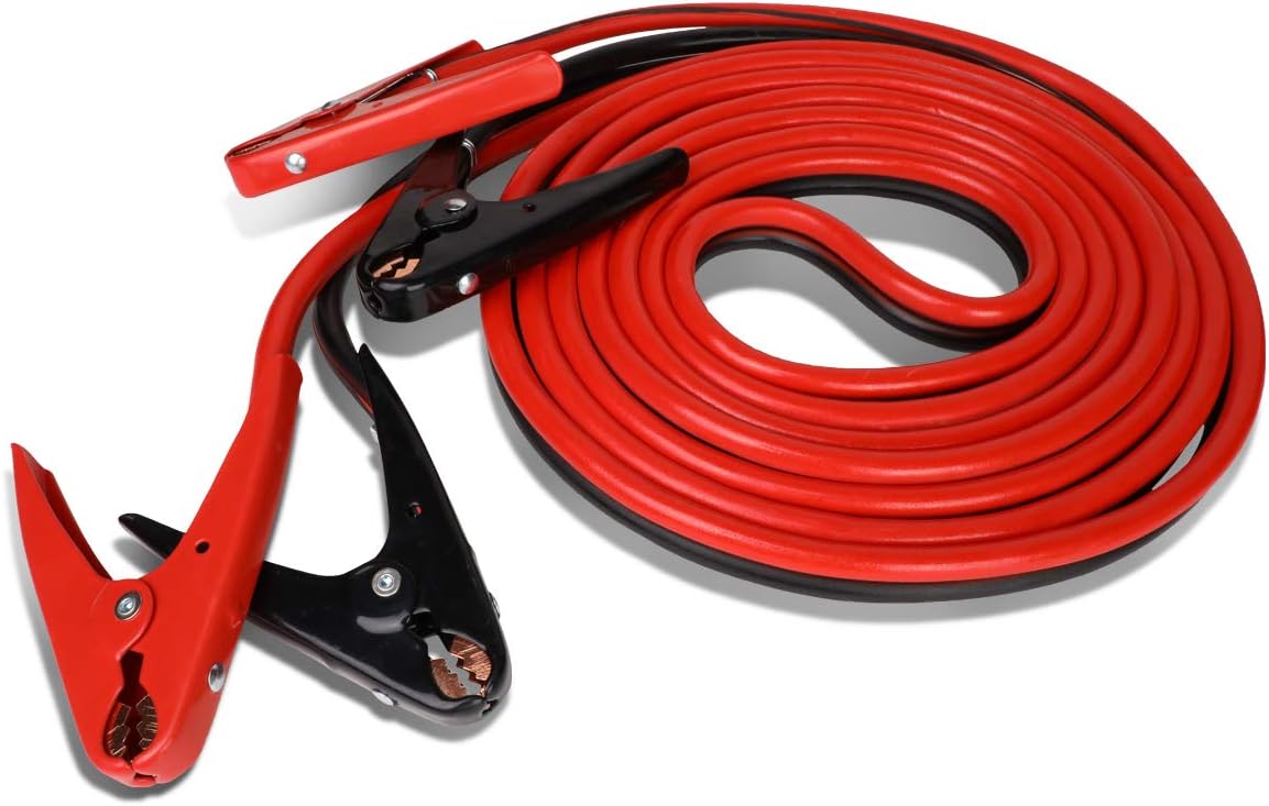 Auto Dynasty Heavy Duty 20Ft 2Gauge Booster Cable Power Jumper 600AMP Emergency Battery Start Car/Motorcycle