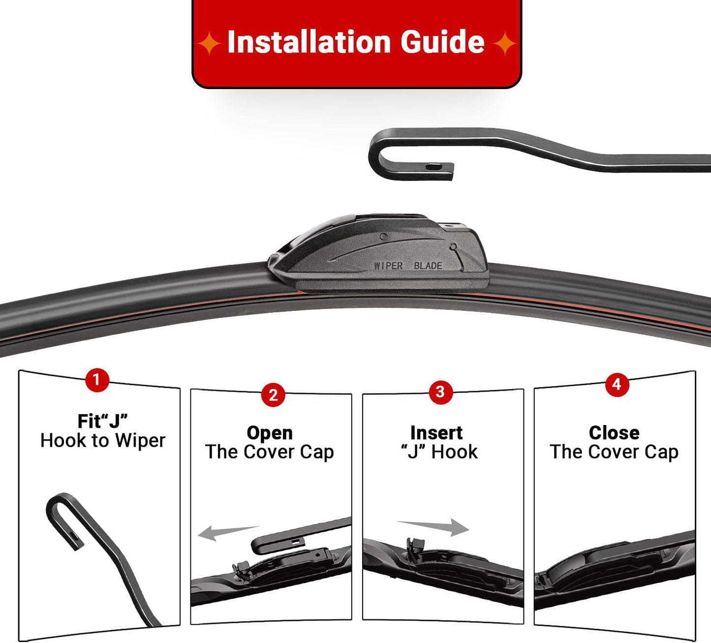 Windshield Wiper Blades Replacement for Dodge Grand Caravan 2008 2009 2010 2011 2012 2013 2014-2019 Original Factory Quality Front Rear Wipers Blade Set for Car - 26" 20" 16" (Piece of 3)