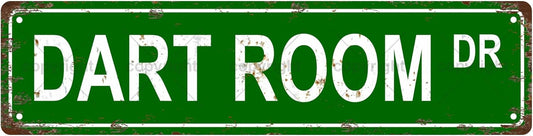 DART ROOM DR Space Vintage Metal Tin Sign, Street Sign, Home Decor, Room Decor, Wall Decor, Bathroom Decor, Bar Decor, Cafe Decor, Garage Decor, 16 x 4 Inch