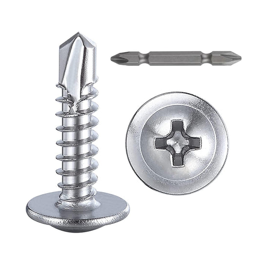 (300 pcs) Wensilon #10×3/4”for Sheet Metal Self-Tapping Screws 410 Stainless Steel Truss Head High-Strength Quick Tapping Screws