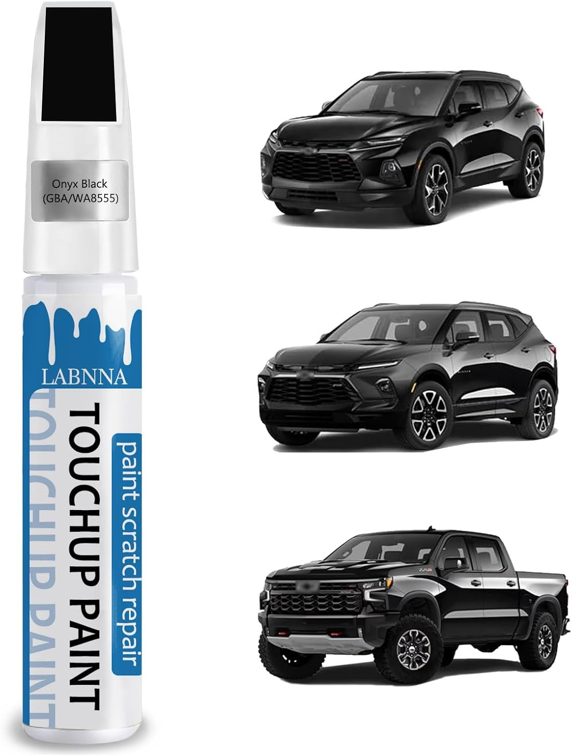 Black(GBA/WA8555) Touch Up Paint for Chevrolet-Exact Match 2 in 1 touchup Paint Pen for Chips and Nicks Repair Car Paint Scratch Repair Kit