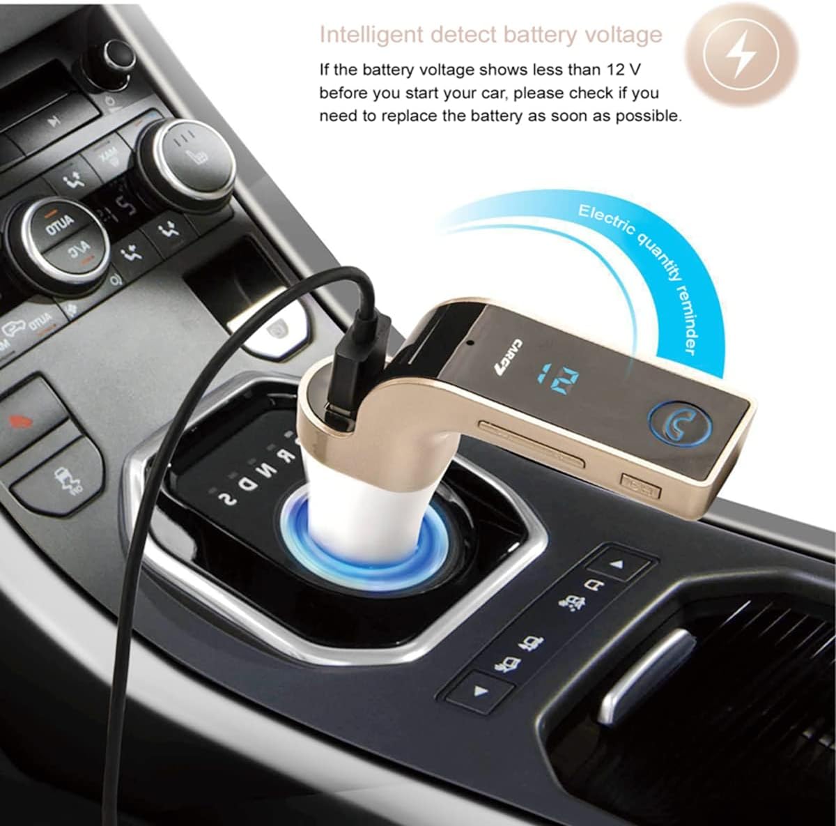 Bluetooth FM Transmitter for car,TIANSHILI handsfree Bluetooth Receiver Car Kit with Mic/TF Card/USB Drive/AUX Play for iPhone,iPad and Other Android Phones