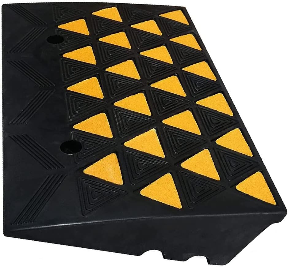 BESEA Rubber Curb Ramp 6" inch High 23.6" Length (Heavy Duty Ramp, 1PCS), for Driveway Curb Ramp Car Motorcycle Loading Dock Truck Pickup Truck Threshold Ramp(6 inch Height, Capacity 60000lbs)-1pack