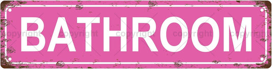 BATHROOM Vintage Metal Tin Sign, Street Sign, Home Decor, Room Decor, Wall Decor, Bathroom Decor, Bar Decor, Cafe Decor, Garage Decor, 16 x 4 Inch