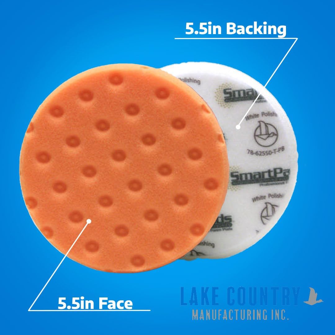 Smart Foam Pads Dual Action 5.5 inch Cut and Polish Combo (3-White, 3-Orange, 5.5 inch) | Perform 2-Step Compounding/Polishing Automotive Paint Correction Detail with Ease!