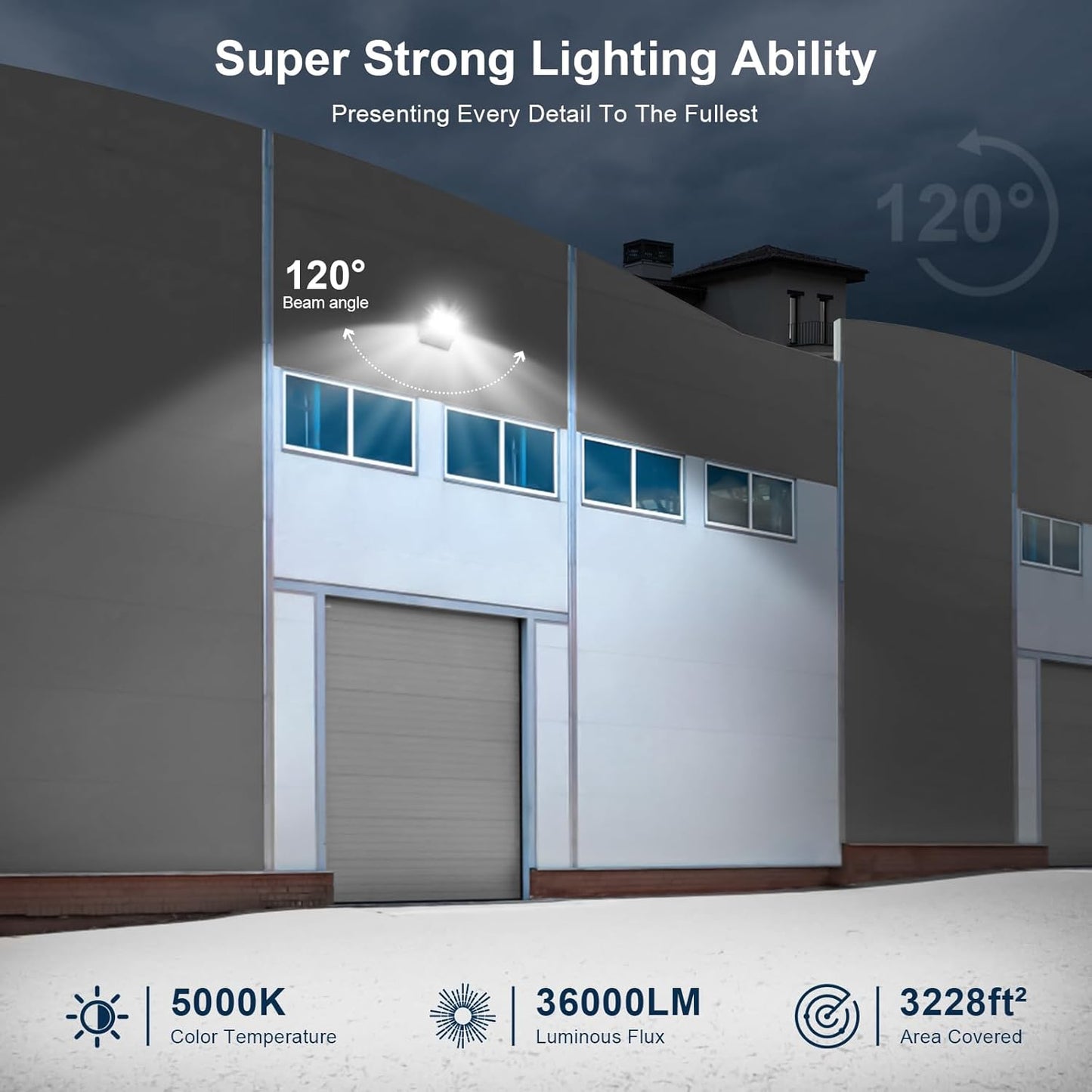 LED Stadium Lights, Outdoor Super Bright 240 Watt 36000 Lumen Stadium Flood Light, 5000K 120° Wider Lighting Angle Commercial Arena Lights 110Volt-277Volt (3 Pack)