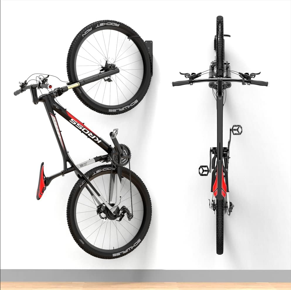 Unbound Bike Storage Rack: Swivel Wall Mount for Effortless Indoor Storage - Space-Saving Design with Swivel Arms. Ideal for Home, Garage, Bike Park (Road Bike Rack (TIRE Width ≤2.1''))