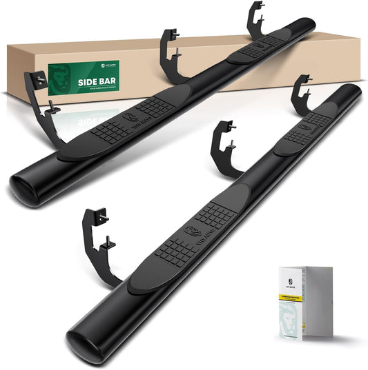 YHTAUTO 4" Running Boards Side Steps Fits Chevy & GMC Silverado/Sierra 1500 19-24, Silverado 1500 LTD/Sierra 1500 Limited 22, Silverado/Sierra 2500 HD & 3500 HD 20-24 - Crew Cab, Oval Straight Truck