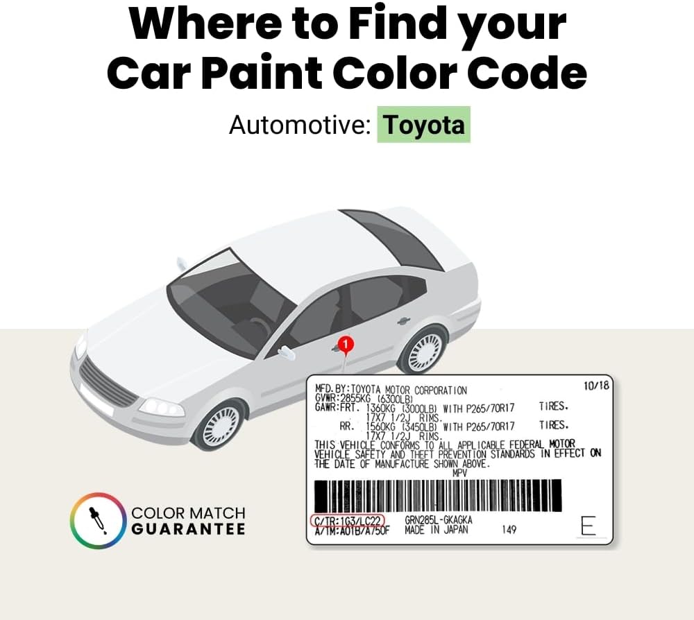 TouchUpDirect 6V7 Army/Dark Green Compatible with Toyota Exact Match Touch Up Paint Aerosol - Preferred Kit