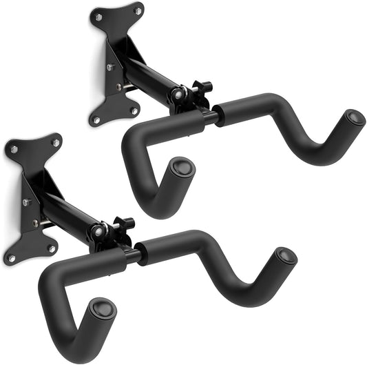Bike Wall Mount - [2 Pack] EVA Foam Padded up to 48.5 lbs, Carbon Steel, Valve Mechanism, Heavy-Duty Adjustable Bike Wall Hanger for Road, Mountain and Hybrid Bikes, Garage & Apartment