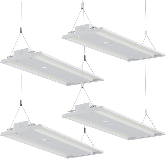 LED Linear High Bay Light, 210W High Bay Shop Lights Fixture, Compatible with Industrial 120-277V, 31500LM Linear High Bay Light for Shop Garage Warehouse, UL Complied, 4 Pack, White