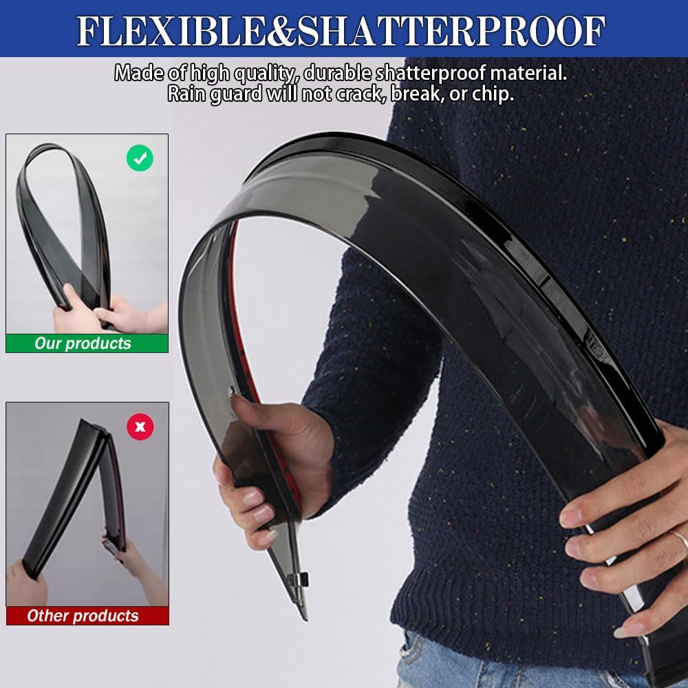 Rain Guards for Subaru Outback 2010-2014, Tape-on Side Window Deflectors, Window Visors for Subaru Cars - 4 Rain Guards & 2 Car Coasters