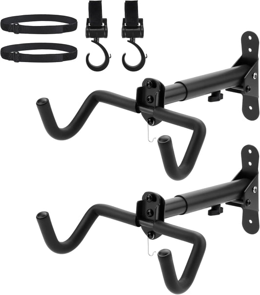 2PACK Bike Rack Garage Bike Wall Mount Bicycle Wall Hanger Bike Hook Bike Storage Rack for Indoor Storage Bike Horizontal Hanger Bicycle Wall Mount Bicycle Wall Rack