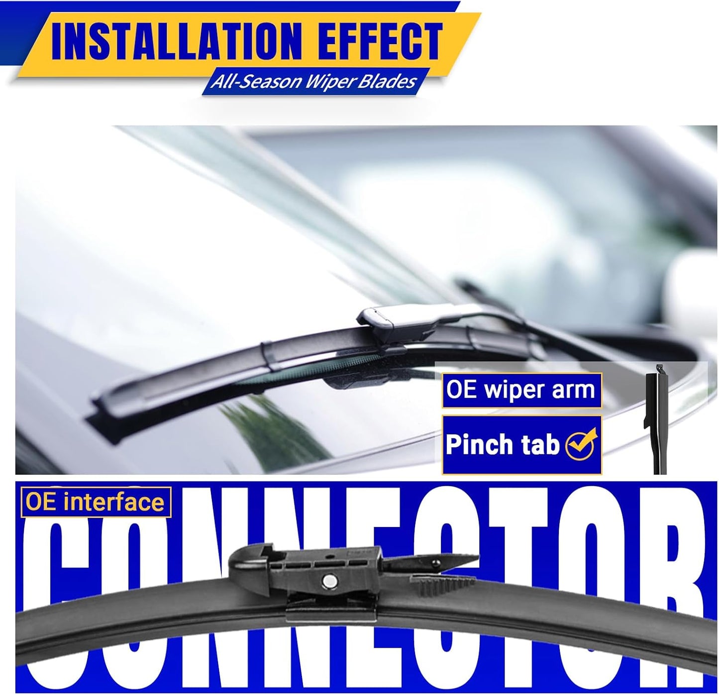 2 wipers Replacement for 2005-2012 Toyota Avalon/2013-2017 Ford Taurus/2010-2016 Lincoln MKS, Windshield Wiper Blades Original Equipment Replacement - 26"/20" (Set of 2) Pinch Tab