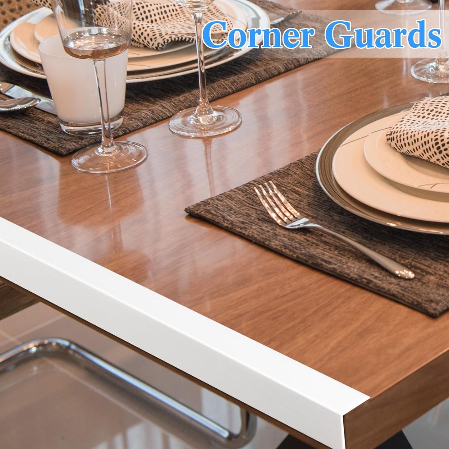 Sasylvia 10 Pcs Wall Corner Protector Guards, 1-1/8 x 36 Inches Self Adhesive Vinyl Corner Trim Molding, Avoid Scratching Scuffs, Ease Install & Cleaning for Door Countertop Furniture Protection