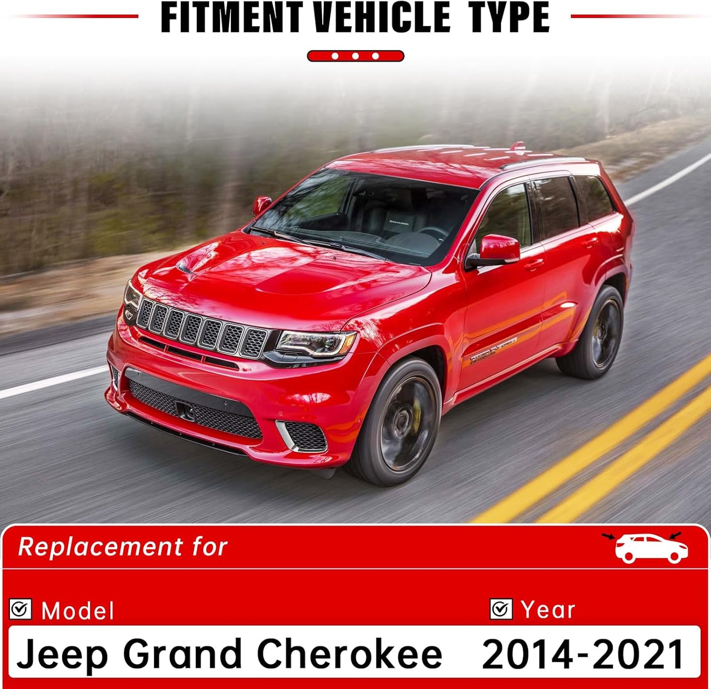 Windshield Wiper Blades Replacement for 2014-2021 Jeep Grand Cherokee Original Factory Quality Front Rear Wipers Blade Set for My Car - 22" 21" 11" (Pack of 3)