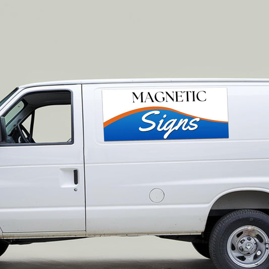 2 Pack (Custom Size) Extra Large Custom Car Magnets for Businesses – Big Size Magnetic Signs for Vans, Trucks, and Dumpsters. Personalized Business Magnets for Vehicles and Outdoor Advertising.