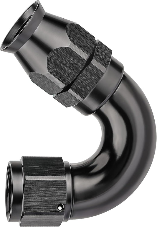 EVIL ENERGY 8AN 150 Degree PTFE One Piece Full Flow End Hose Fitting Aluminum Black