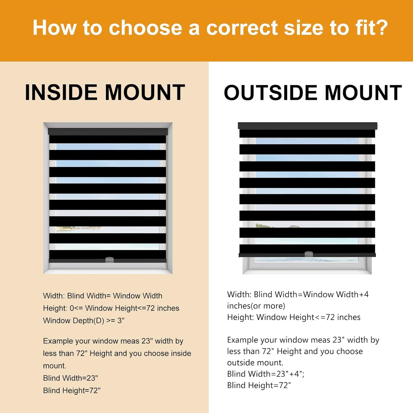 Persilux Cordless Zebra Blinds for Windows (33" W X72 H, Black) Free-Stop Roller Windows Shades Dual Layer Light Control for Day and Night, Light Filtering Sheer Shades for Home, Easy to Install