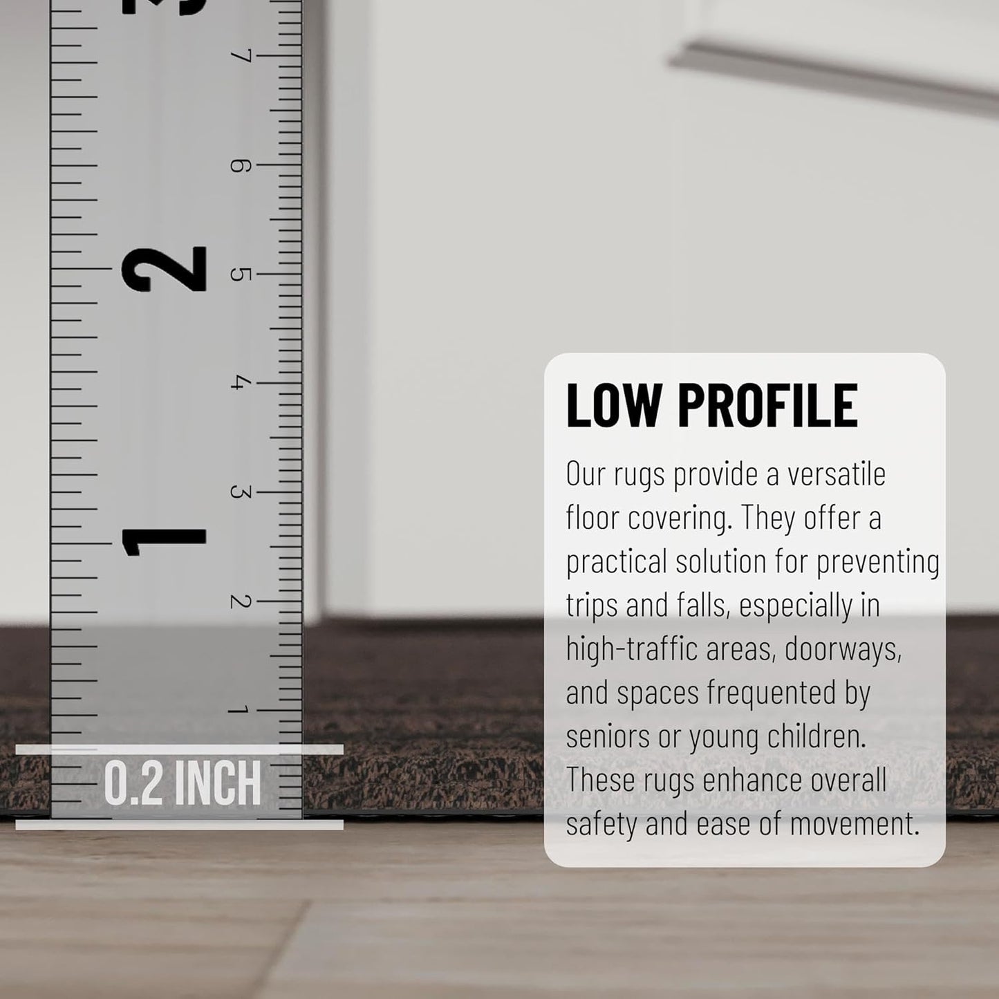 Ottomanson 2'7" x 12' Hallway Runner with Scraper Pile - Extra Durable Non-Slip Rug Mat for Indoor & Outdoor Use - Ideal for Kitchen, Entryway & Garage - High-Traffic Carpet, Brown