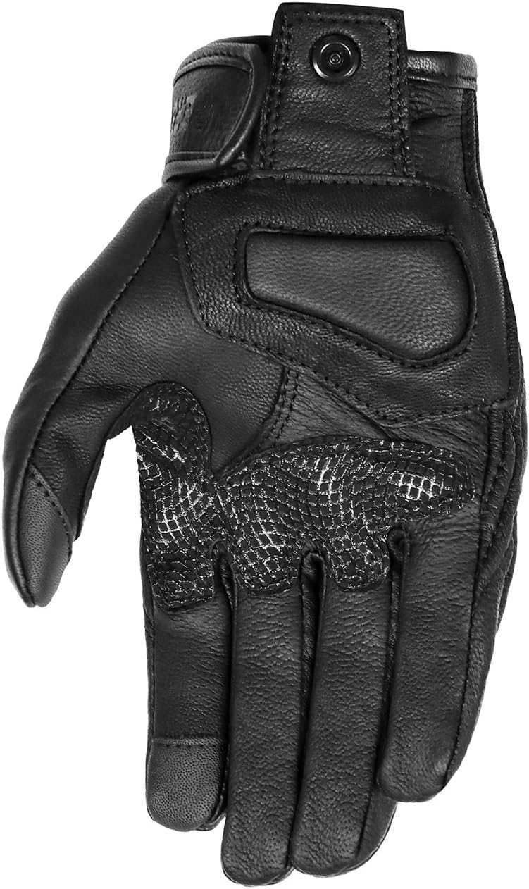Updated Full Finger Men’s Leather Motorcycle Gloves Touchscreen & Armored Motorbike Gloves (Updated,Non-Perforated, S)