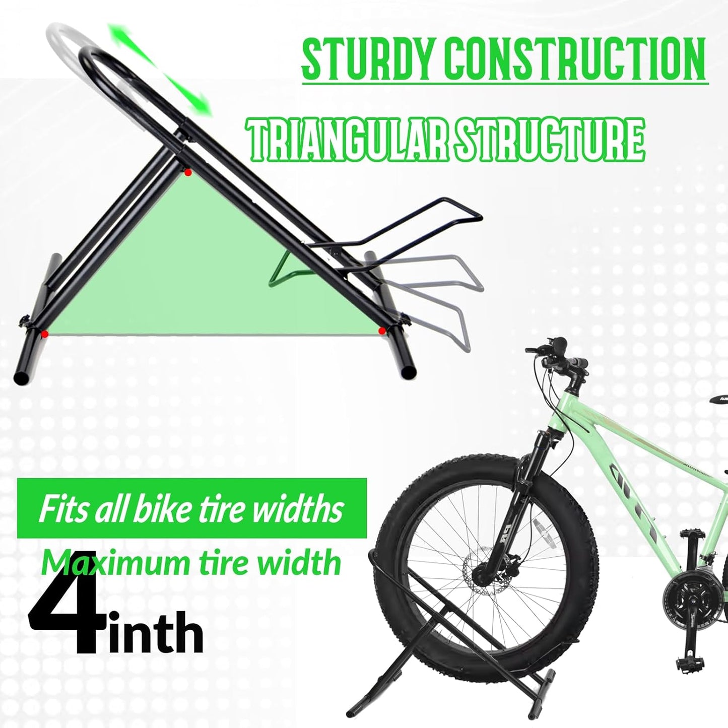Folding Bike Floor Stand Rack, Portable Bicycle Parking Rack Storage for Garage/Home, Fit 16”-29” Mountain Road Bikes(1 bike rack)