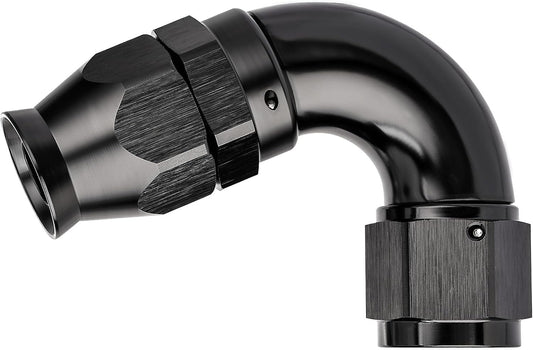 EVIL ENERGY 12AN 120 Degree PTFE One Piece Full Flow End Hose Fitting Aluminum Black