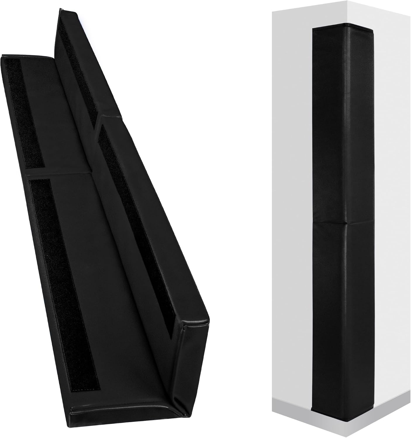 Wall Corner Guards & Edge Protector, Heavy Duty Wall Corner Protective Safety Padding, All-Weather 2 Sides Corner Pad for Gyms, Basketball Court, Playrooms, Garages,etc. (Black, 6FT Tall 6in Sides)