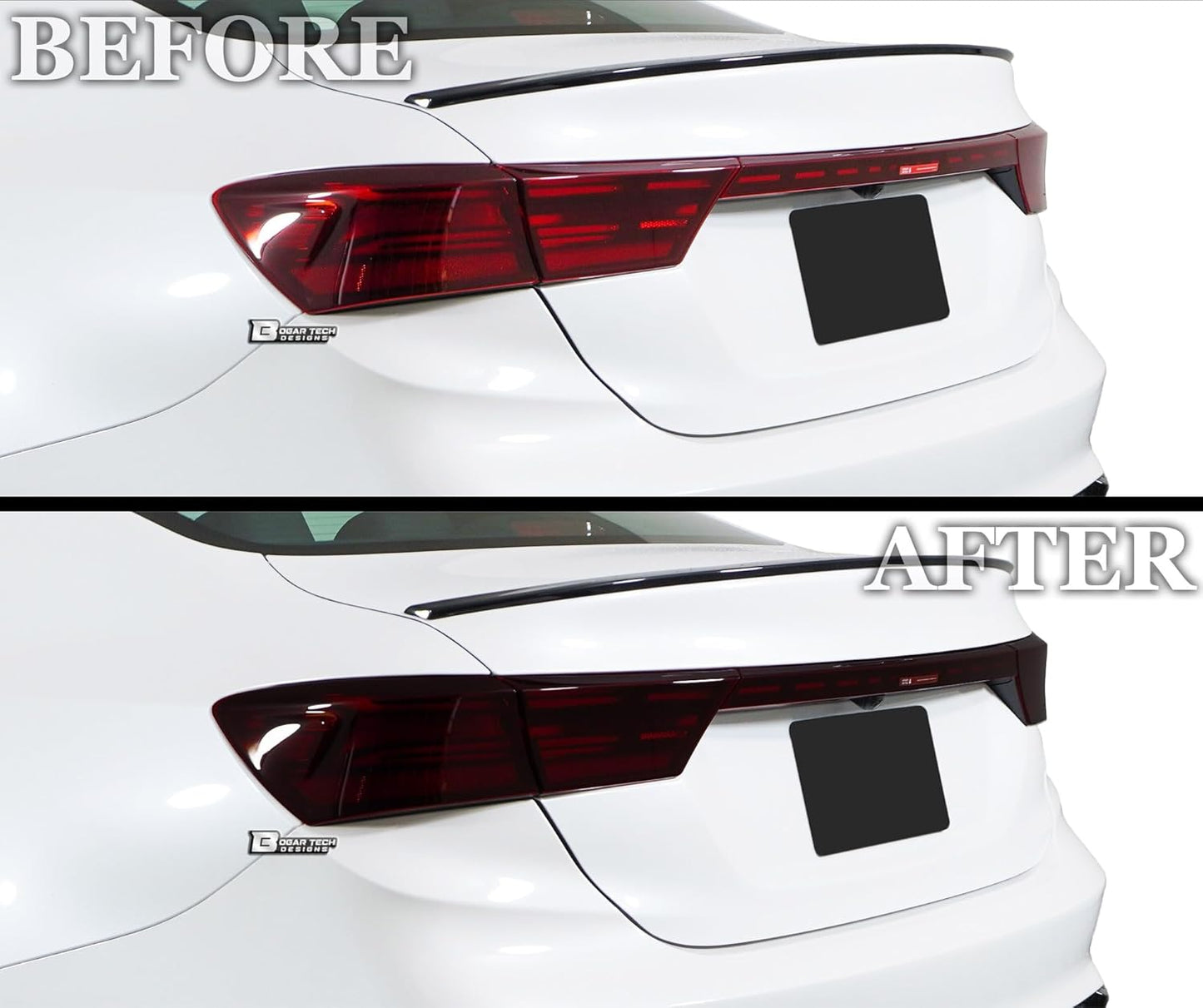 BOGAR TECH DESIGNS Full Headlight Taillight Reflector Sidemarker Tail Light Tint Kit Compatible with Kia Forte 2019-2021, Dark Smoke