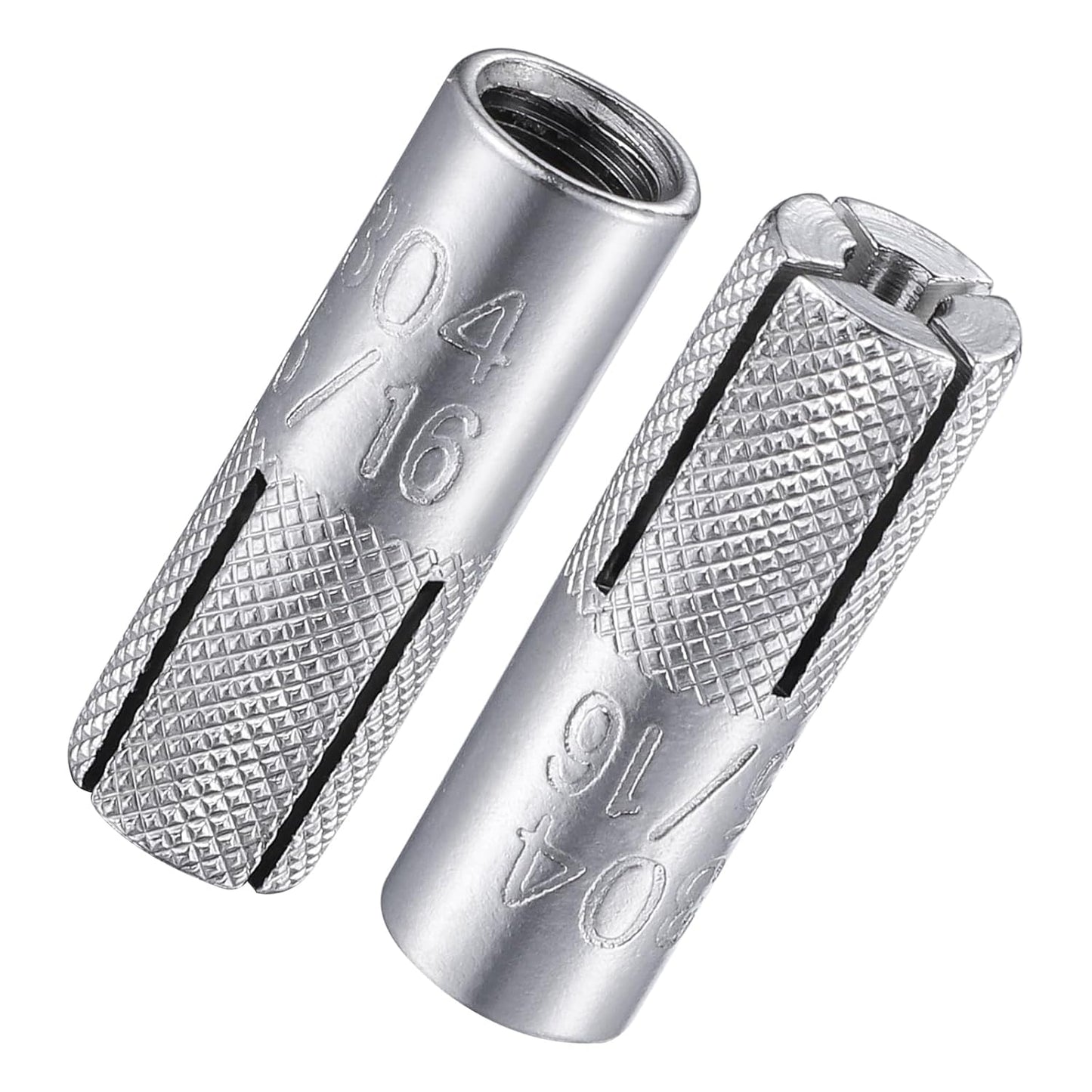 Wensilon(20 pcs) 5/16"-18 Premium Stainless Steel Drop in Anchors Assortment, Knurled Drop-in-Anchor for Solid Concrete, Internal Forced Expansion Screw Bolts