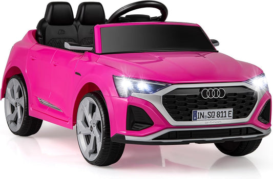 Licensed Audi SQ8 Ride on Car by OLAKIDS, 12V Kids Electric Vehicle with Remote Control, Toddlers Battery Powered Toy with 3 Speeds, Wheels Suspension, Music (Pink)