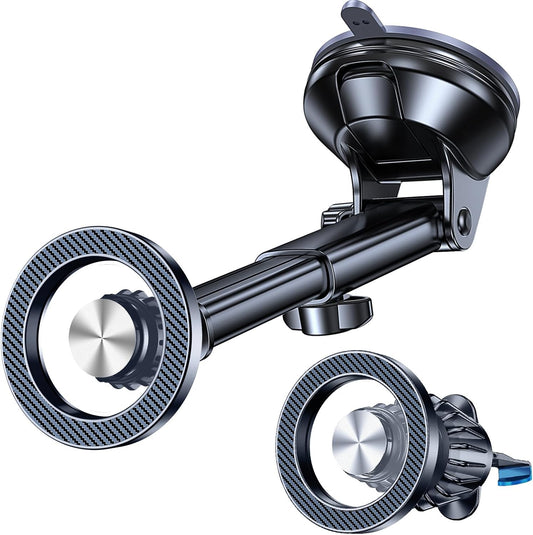 Coolpow for MagSafe Car Mount【Windshield+Vent+Dash】Magnetic Phone Holder for Car Phone Holder Mount Cell Phone Holders for Your Car Accessories Suction Cup Mount for Garmin GPS Fit iPhone 16 15 14 13