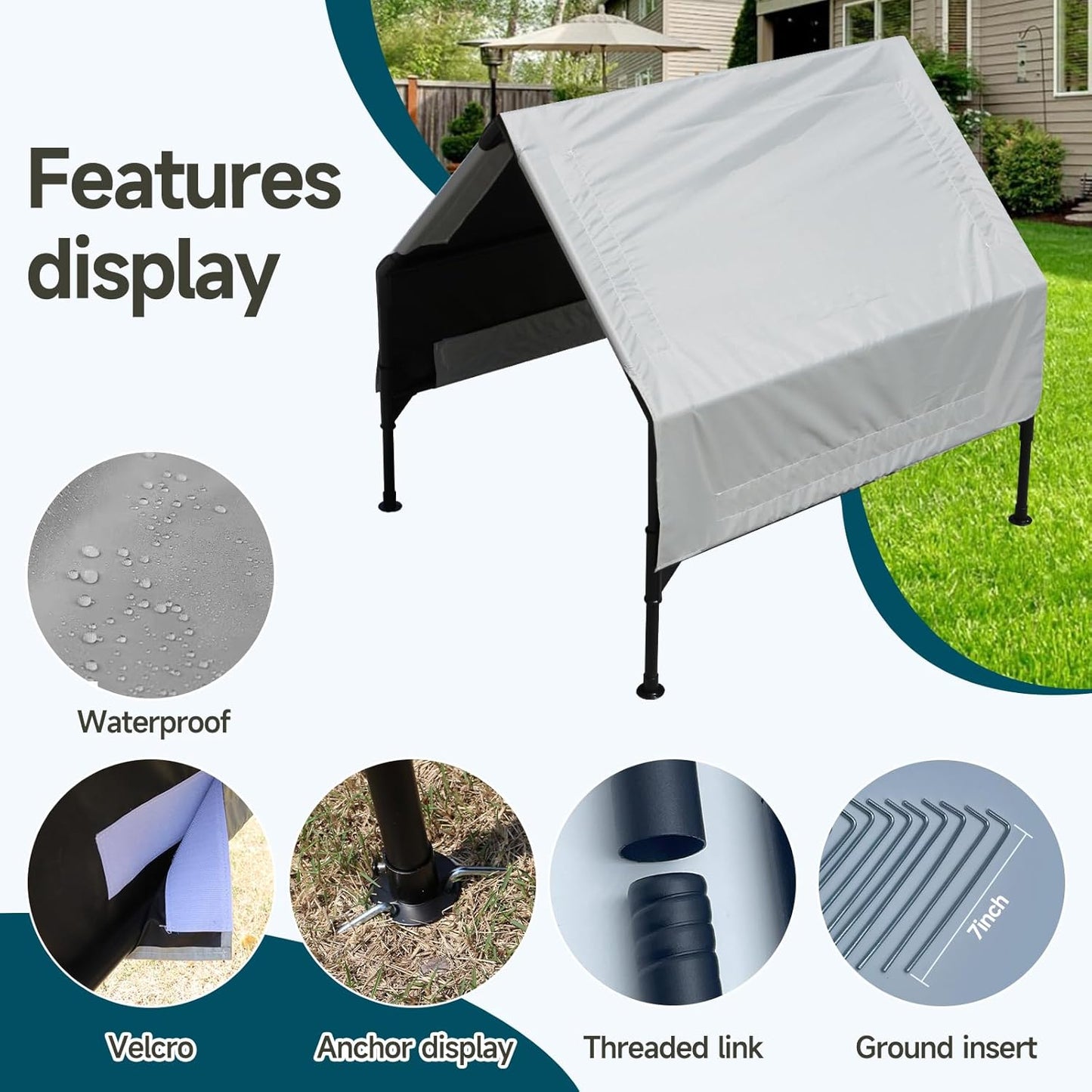 Robot Mower Garage, Wire Free Robot Lawn Mower Cover, Durable Water-Proof and Ultraviolet-Proof Polyester Oxford, 32 "x28x24, Suitable for All Types of Mowing Robots. (Large Size